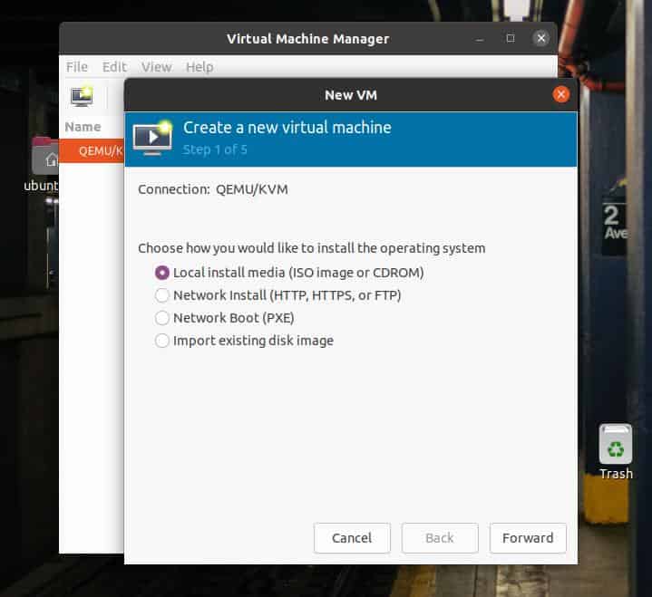 step create a new VM