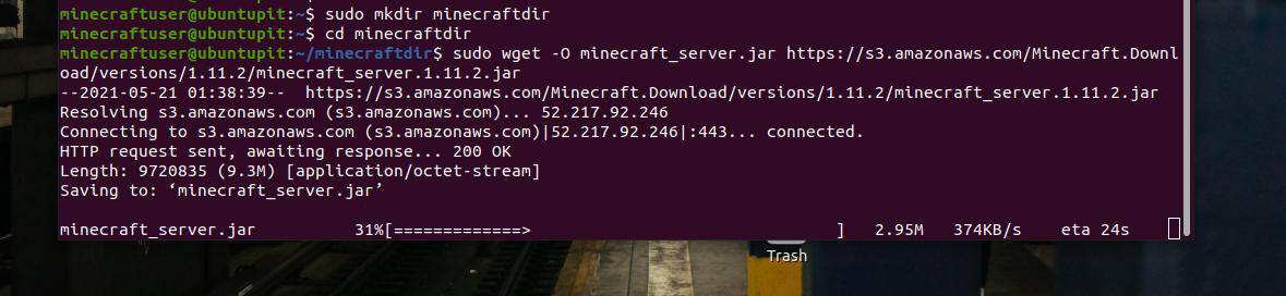 wget download minecraft