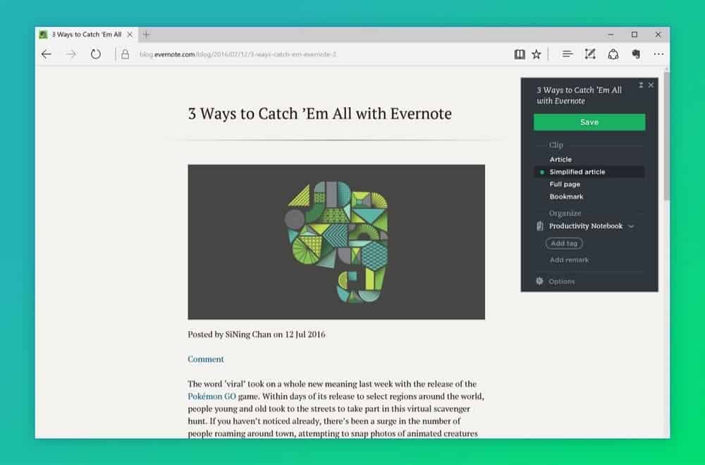 Evernote Web Clipper