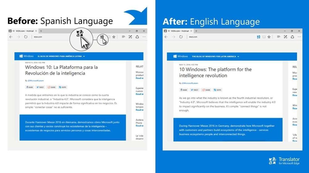 Translator Extension for Microsoft Edge