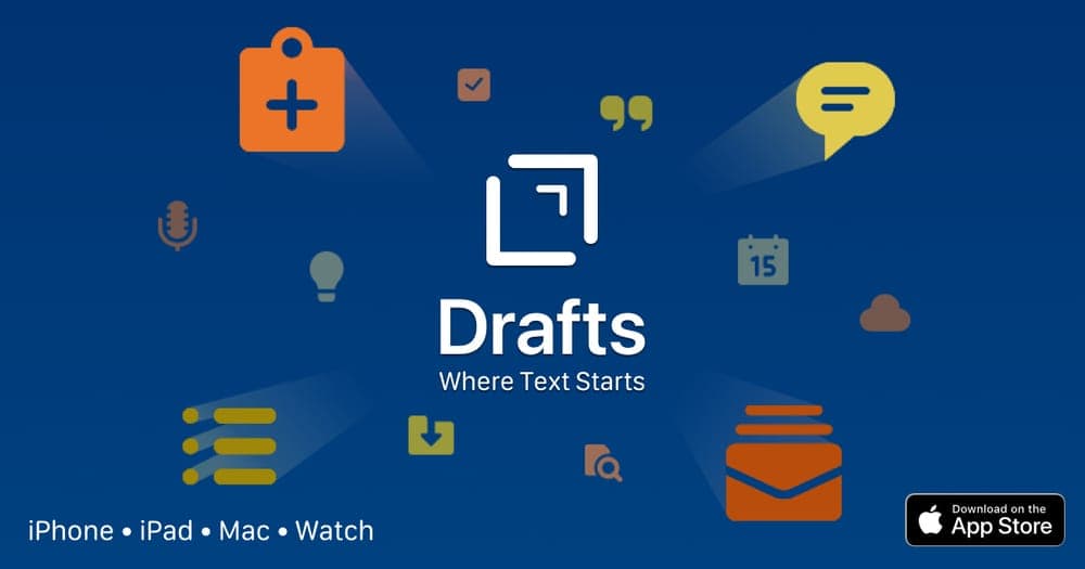 Drafts, writing apps for iPad