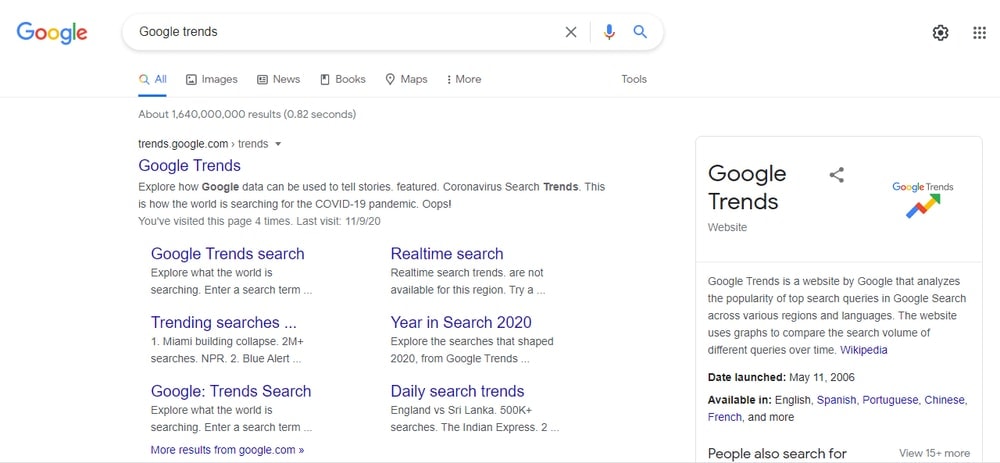 Find Google Trends