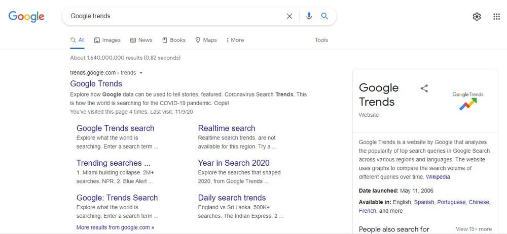 Find Google Trends