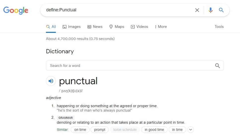 Google Dictionary