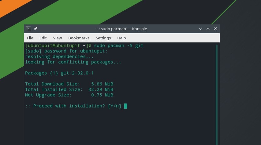 install Git on Arch Linux