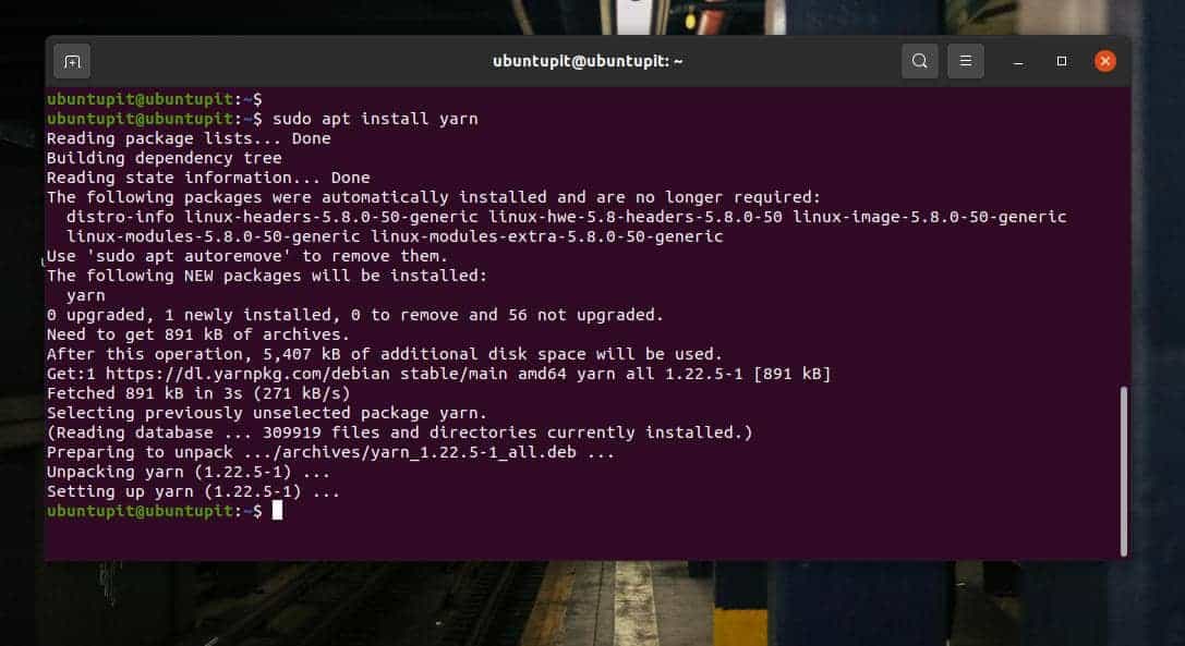 yarn install yarn install
