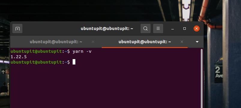 yarn version check on Linux