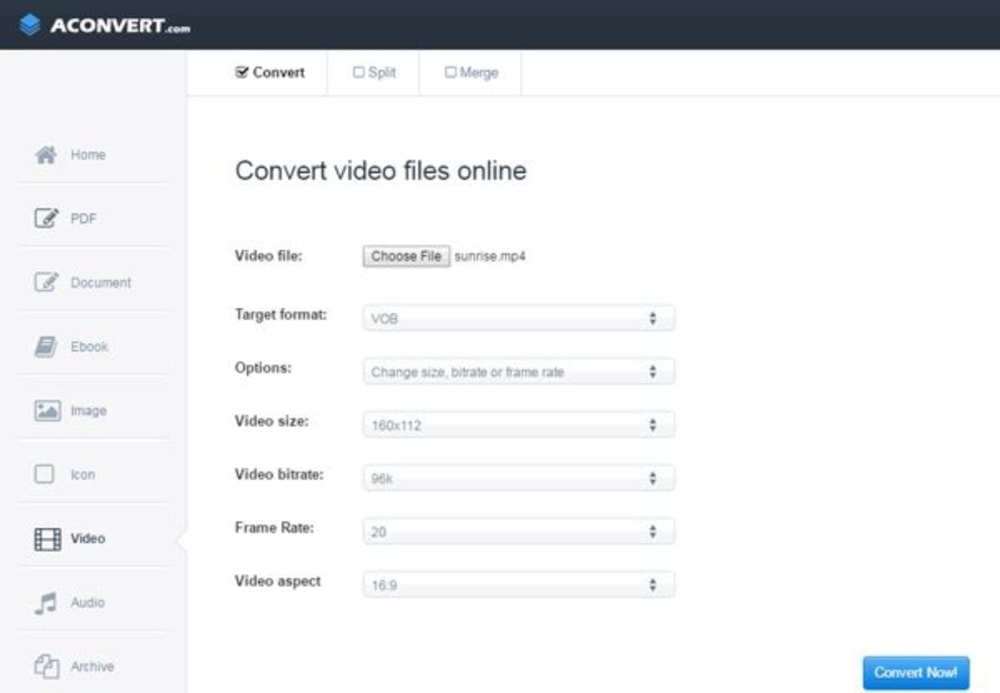 Aconvert_ Free Online Video Converter