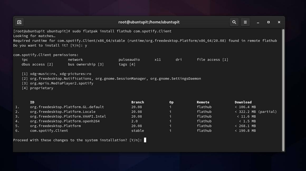 Install Spotify on Fedora via Flatpak