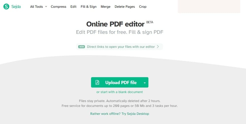 Sejda Best Online PDF Editor