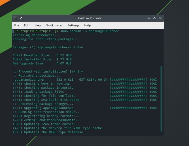 appimage on Manjaro Linux