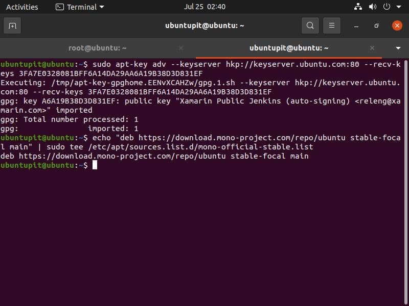 download apt key and echo on ubuntu