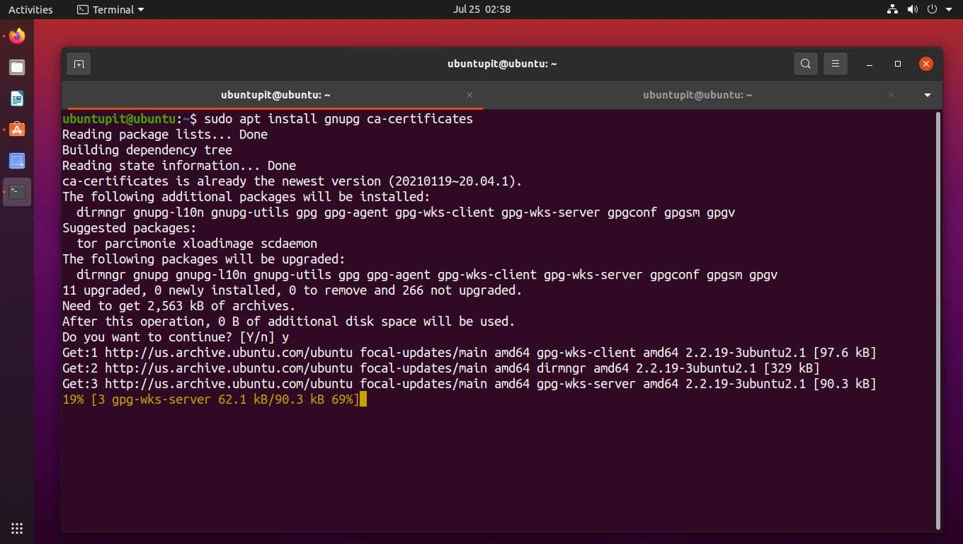 install GNU certificates on Ubuntu