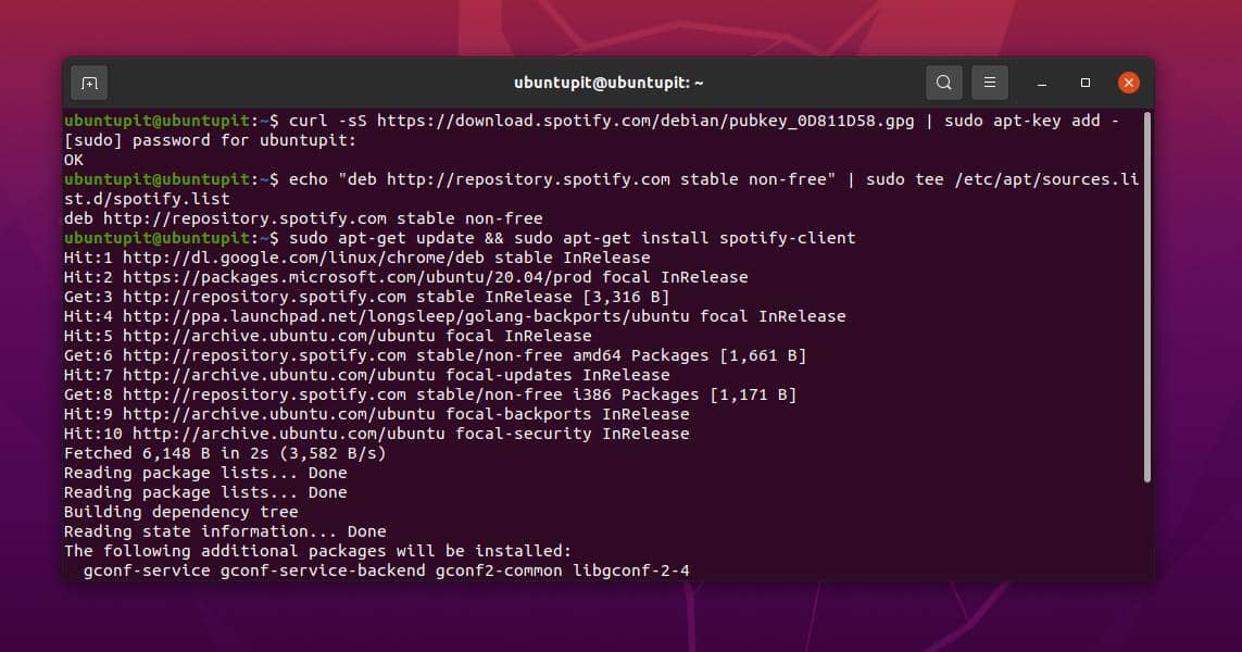 install spotify on Ubuntu