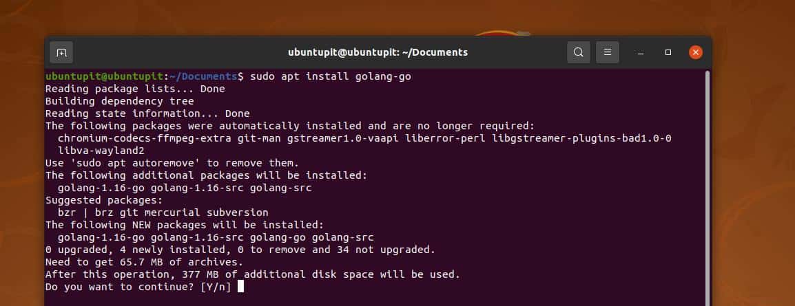 sudo apt install golang