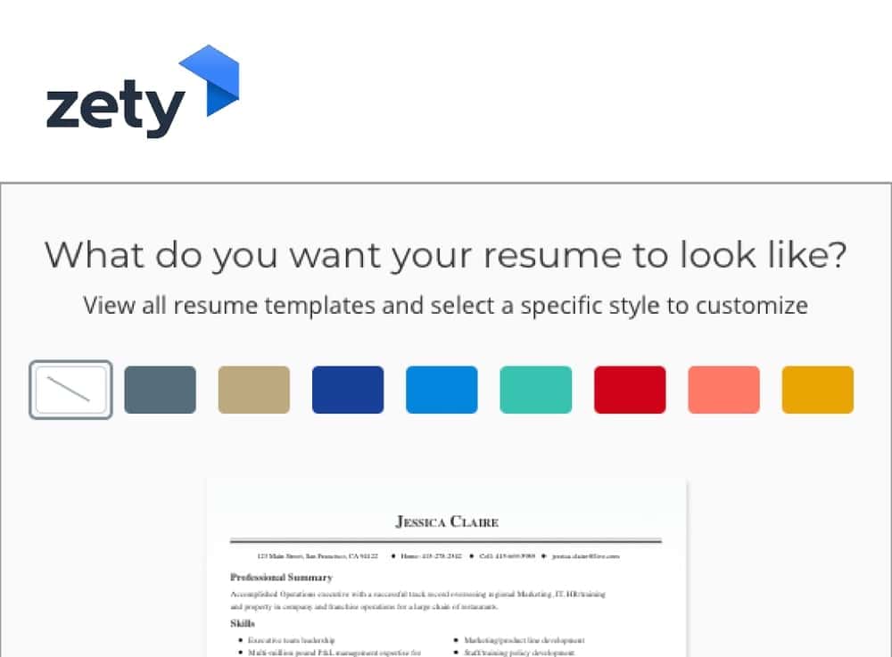 zety _ online resume builder