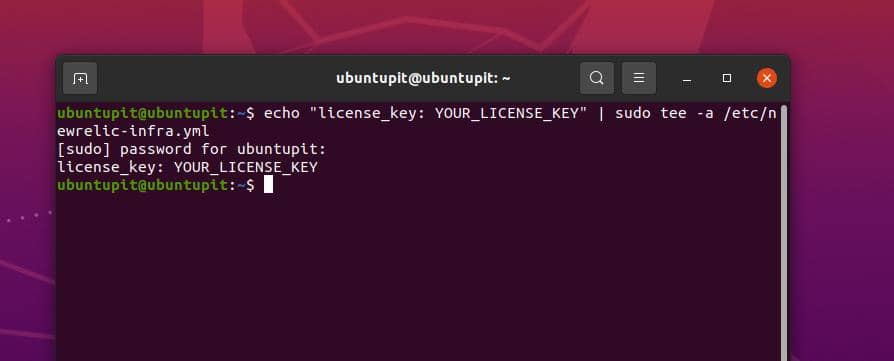 LICENSE_KEY sur Ubuntu