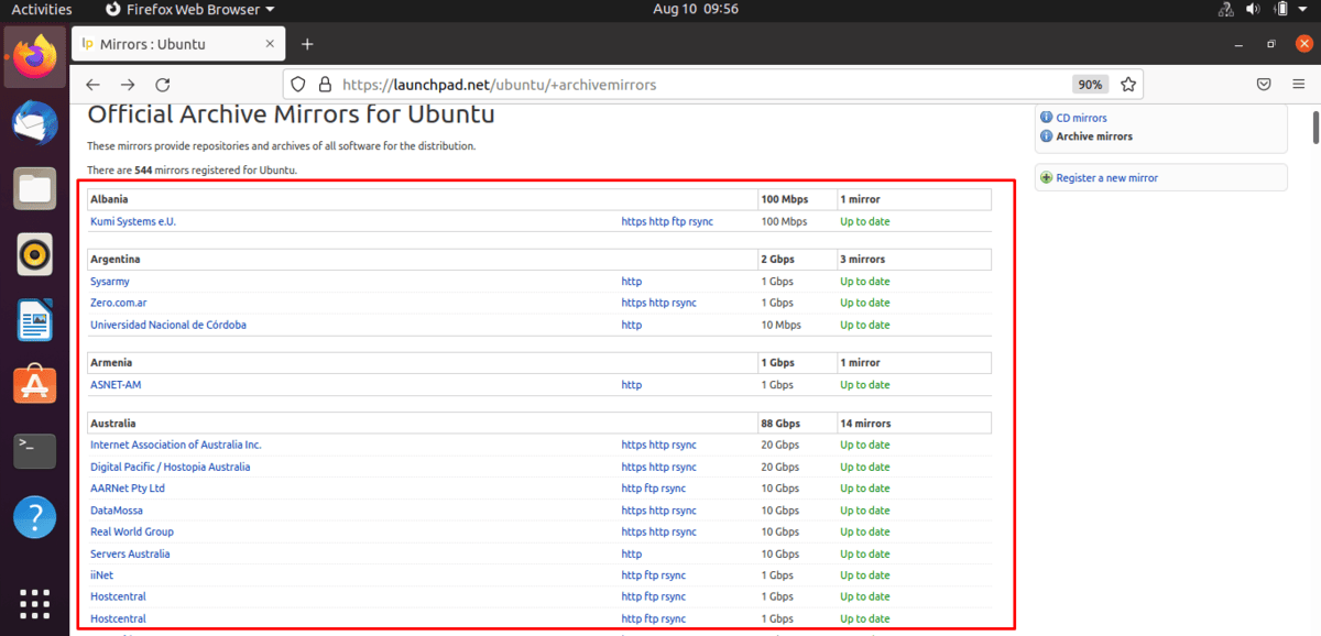 Select any server from https://launchpad.net/ubuntu/+archivemirrors