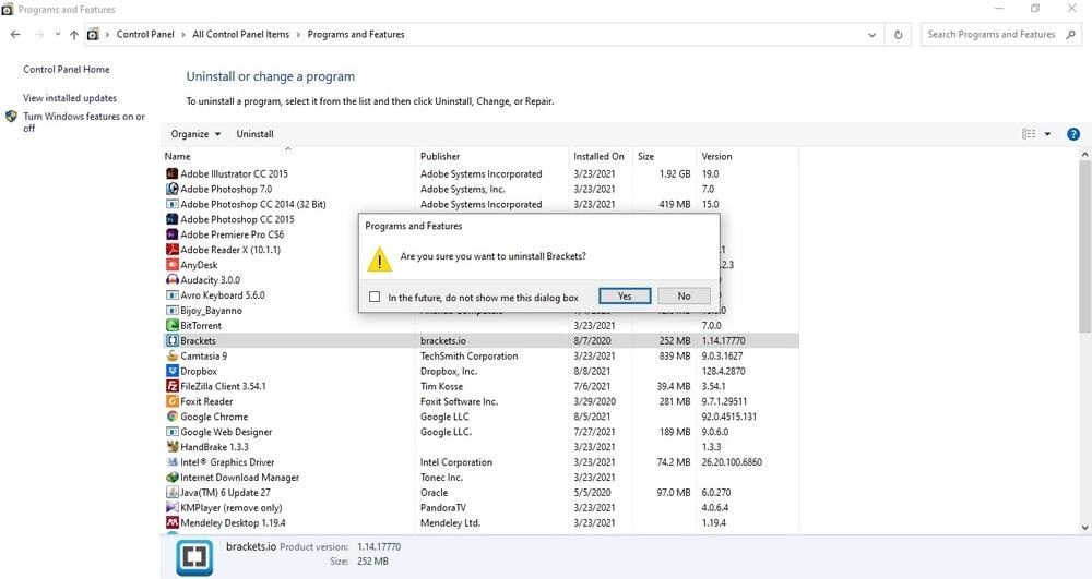 Uninstall Unnecessary Software to speed up Windows 10