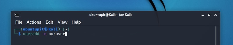 creating a new user in Kali Linux