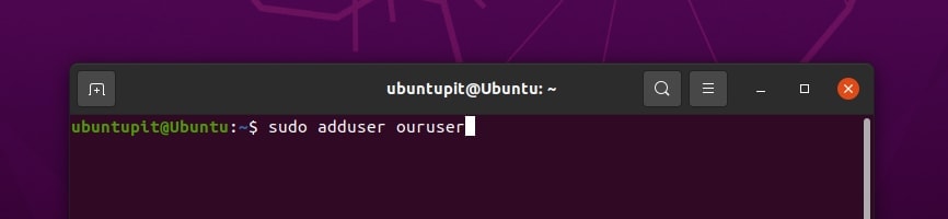 création d'un nouvel utilisateur dans Ubuntu
