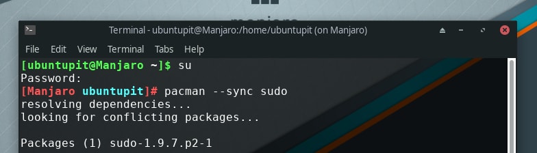 downloading sudo in manjaro