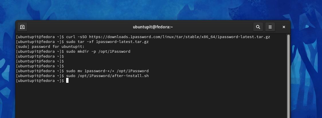 installer 1password à partir du code source sous Linux
