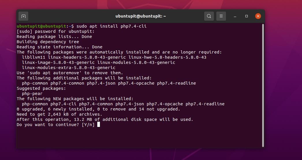 install PHP on Ubuntu