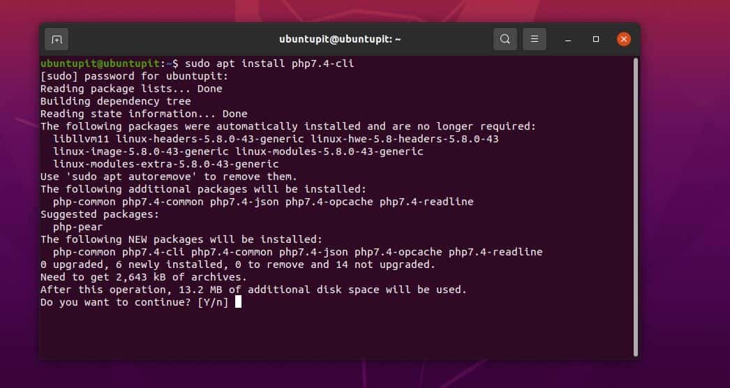 install PHP on Ubuntu