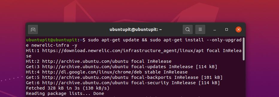 mettre à jour le nouvel agent infra relic sous Linux