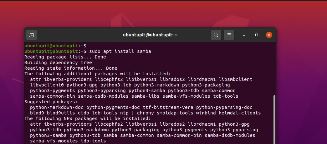 install Samba on Ubuntu
