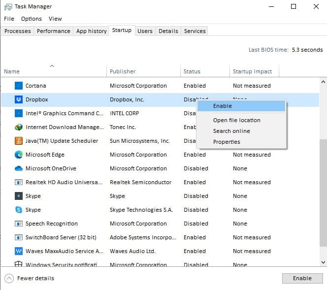 startup Windows Task Manager Tricks