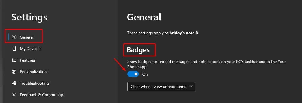 Enable notifications badges