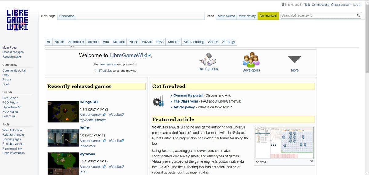 Libre game wiki Linux Gaming Websites
