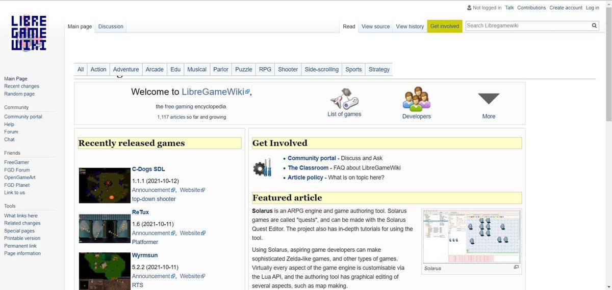 Libre game wiki Linux Gaming Websites