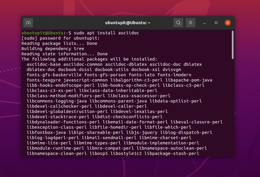 installing asciidoc on ubuntu