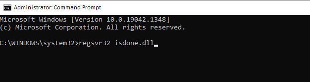 Re-register the Isdone.dll to fix IsDone.dll error