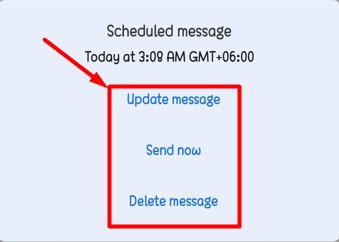 Supprimer ou mettre à jour le texte d'envoi programmé
