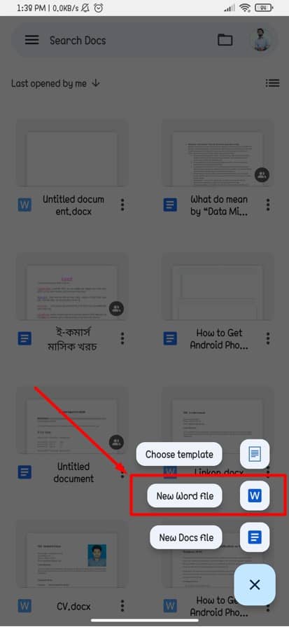 Enable .docx in Google Docs App