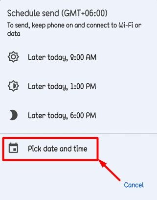 Pick date and time option