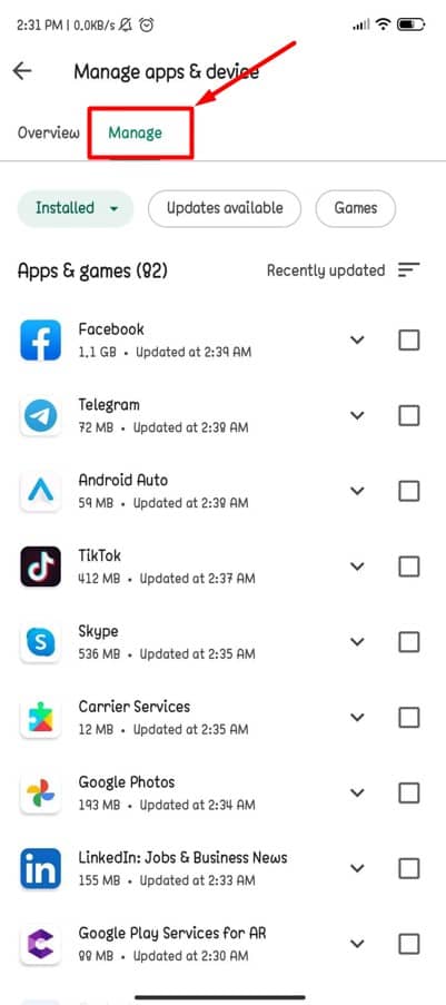 Reinstall previously used app on Android- Installed apps