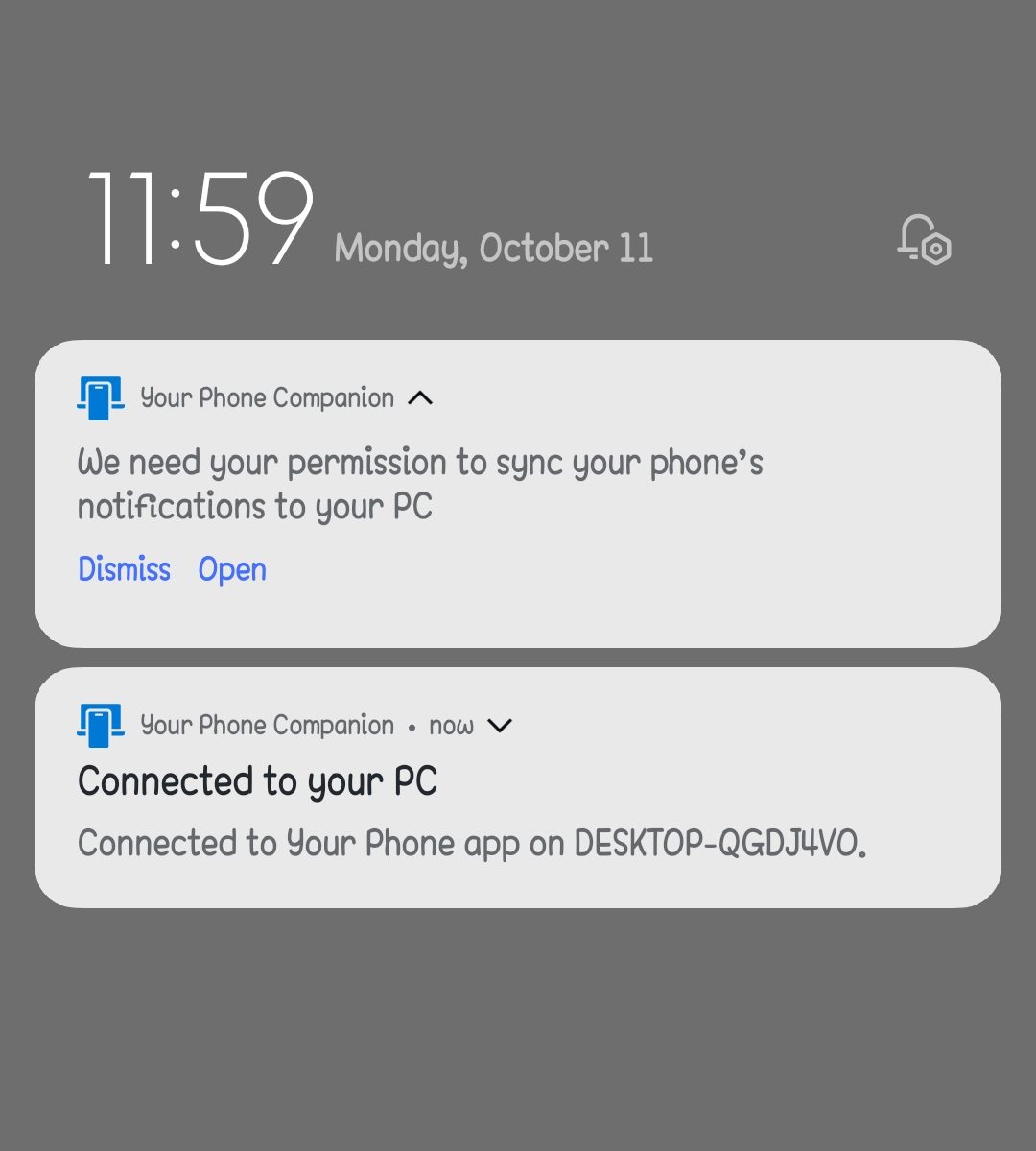 Android notifications on Windows 10 PC