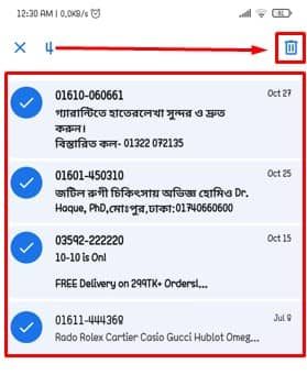 Select & delete spam messages on Android