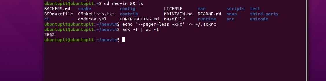 Finding Ack Command in Linux
