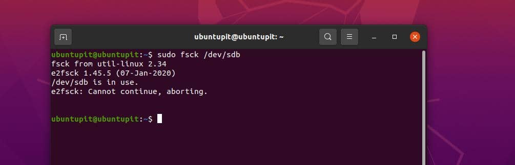 mount fsck command run dev on sdb Repair File System Errors in Debian