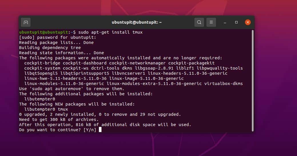 install tmux on linux