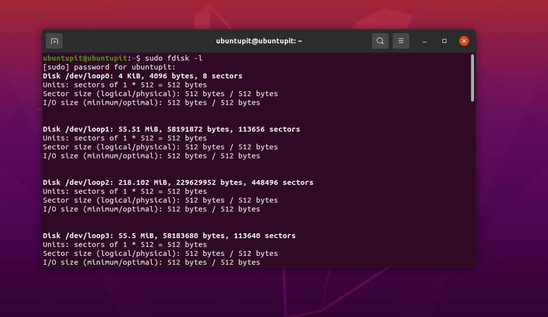 sudo fdisk -l Repair File System Errors in Debian