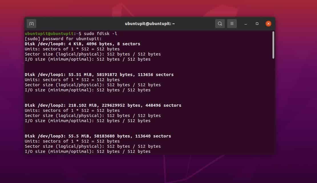 sudo fdisk -l Repair File System Errors in Debian