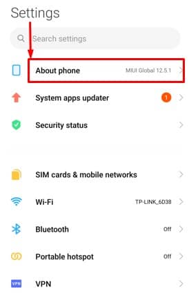 About phone on your Android