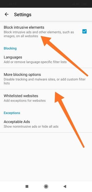 AdBlock-pop-up ads-setting